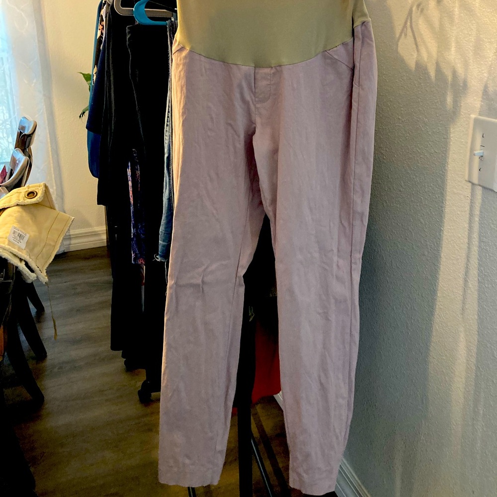 Pink blush maternity dress pants